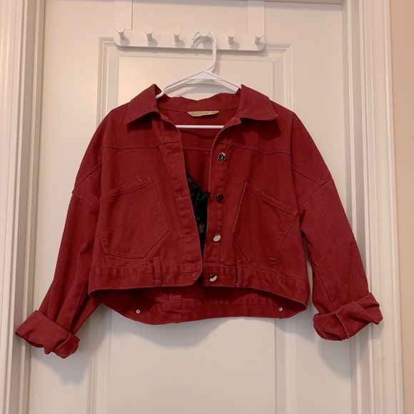 Red oversized denim jacket - Picture 1 of 1
